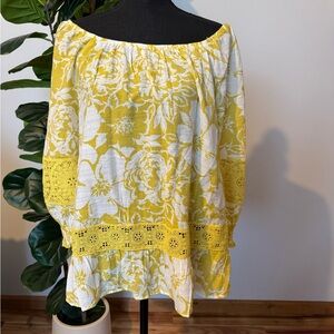 Mlle Gabrielle Yellow and White Floral Blouse